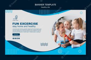 Healthy life concept banner design