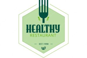Healthy restaurant logo template