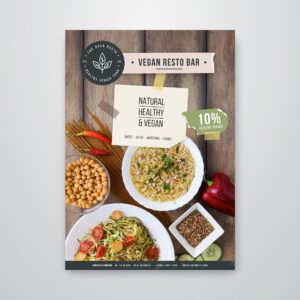 Healthy restaurant poster template