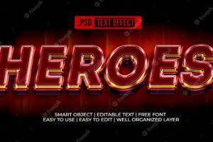 Heroes text style effect