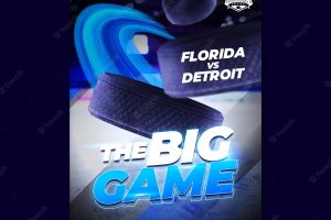 Hockey game poster template