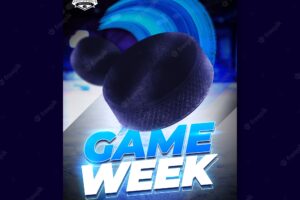 Hockey game week flyer template