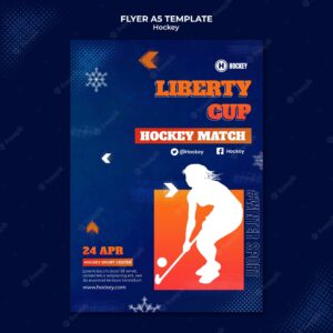 Hockey sport flyer design template