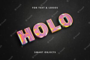 Holographic goo text effect