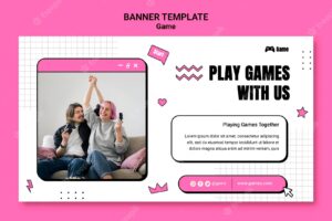 Horizontal banner template for playing video games