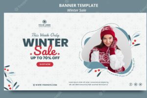 Horizontal banner for winter sale