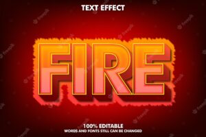 Hot fire editable text effect for spicy design concept