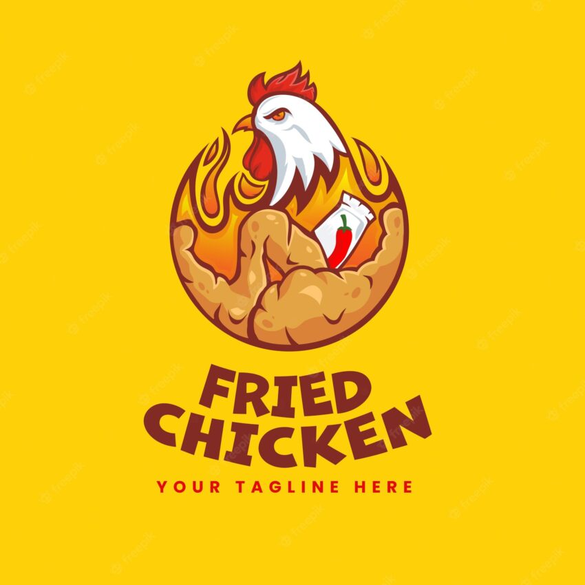 Hot fried chicken logo