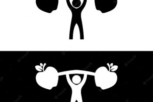 Human fruit gym logo design