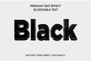 Hype color 3d editable text effect mockup black