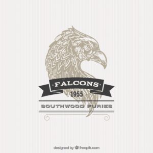 Illustrated falcon badge