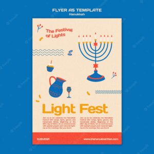 Illustrated hanukkah print template