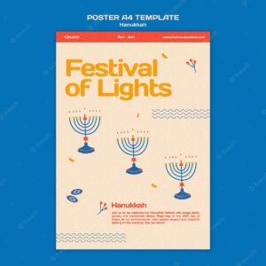 Illustrated hanukkah print template