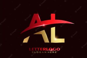 Initial letter al logotype with swoosh design for company and business logo.