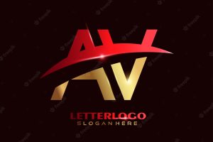 Initial letter av logotype with swoosh design for company and business logo.