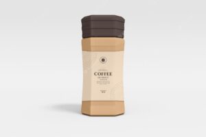 Instant coffee jar packaging mockup