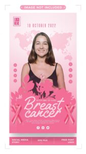 International day against breast cancer greeting poster template