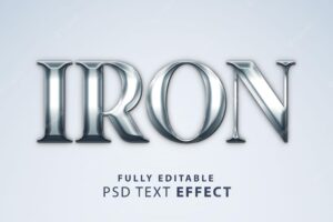Iron style psd text effect