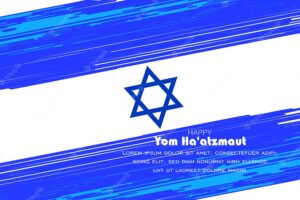 Israel independence day (yom haatzmaut). star of david. jewish holiday. national holiday. poster.