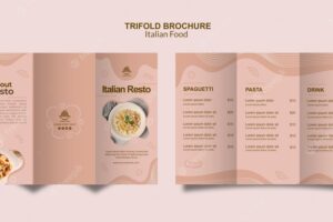 Italian food brochure template concept