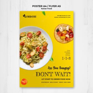 Italian food concept poster template