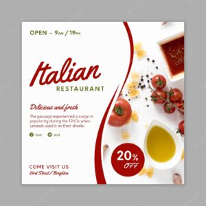 Italian food flyer template