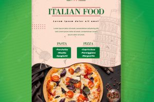 Italian food poster print template