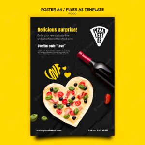 Italian food poster template