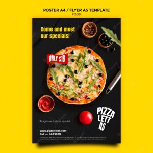 Italian food poster template