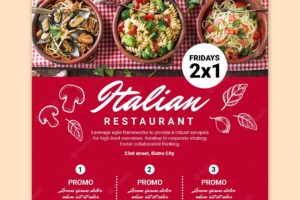 Italian food squared flyer template