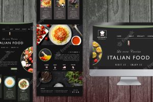 Italian food stationery template