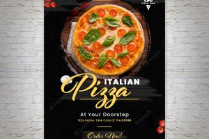 Italian pizza poster template