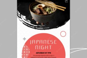 Japanese restaurant poster template