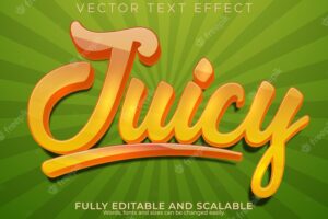 Juicy text effect editable fresh and organic text style