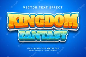 Kingdom fantasy 3d text effect, editable text style and suitable for game assets