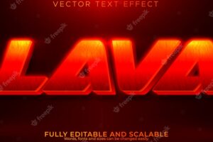 Lava volcano text effect editable hot and magma text style