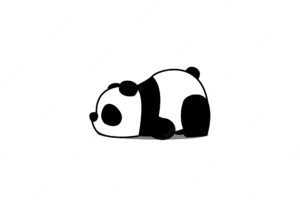 Lazy panda cartoon