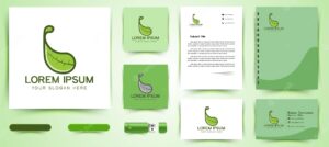 Leaf healthy logo and business branding template design