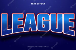 League text in esport style, editable text effect