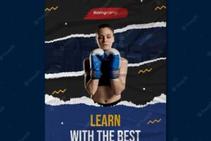 Learn boxing flyer template