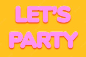 Let's party word in bold text style