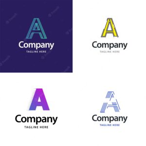 Letter a big logo pack design creative modern logos design for your business vector brand name illustration