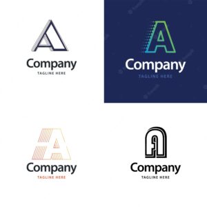 Letter a big logo pack design creative modern logos design for your business vector brand name illustration