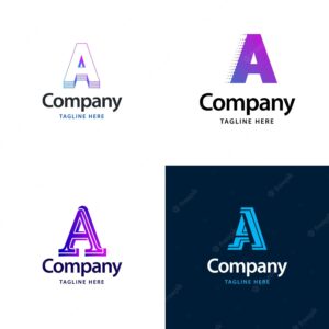 Letter a big logo pack design creative modern logos design for your business vector brand name illustration