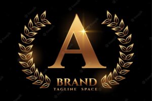 Letter a brand golden luxury logo concept