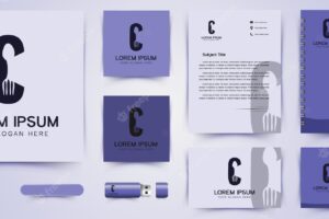 Letter c fork and spoon logo and business card branding template designs inspiration, vector illustration