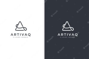 Letter a triangle minimalist logo design template
