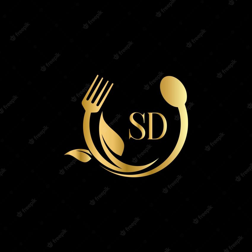 Letterds monogram design abstract isolated food vector template fresh food vegetables logo healthy f