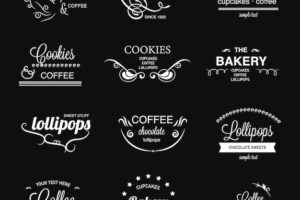 Lettering food logos