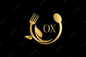 Letterox monogram design abstract isolated food vector template fresh food vegetables logo healthy f